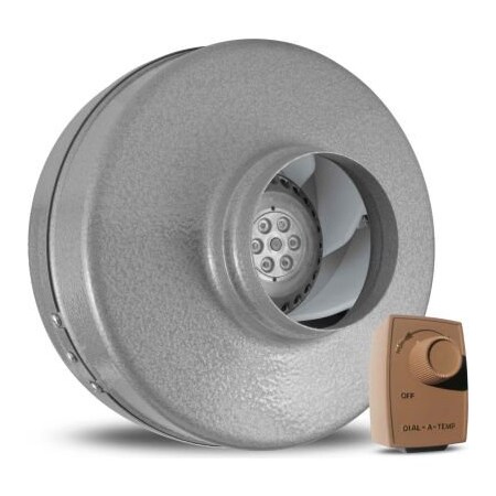 Atmosphere Vortex Powerfan 4'' In-Line Duct Fan VTX400-D - 220 CFM with Dial-A-Temp Speed Control Kit vtx400-D